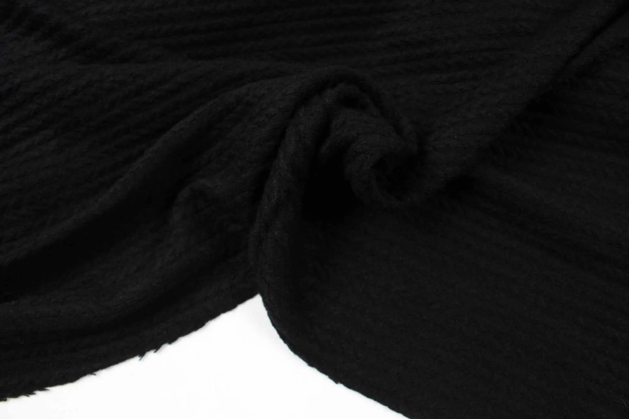 7 Mts Roll - Cashmere Touch Knitted Jacquard - Cable-knit (Black) - OFFER: 11,10€/Mt