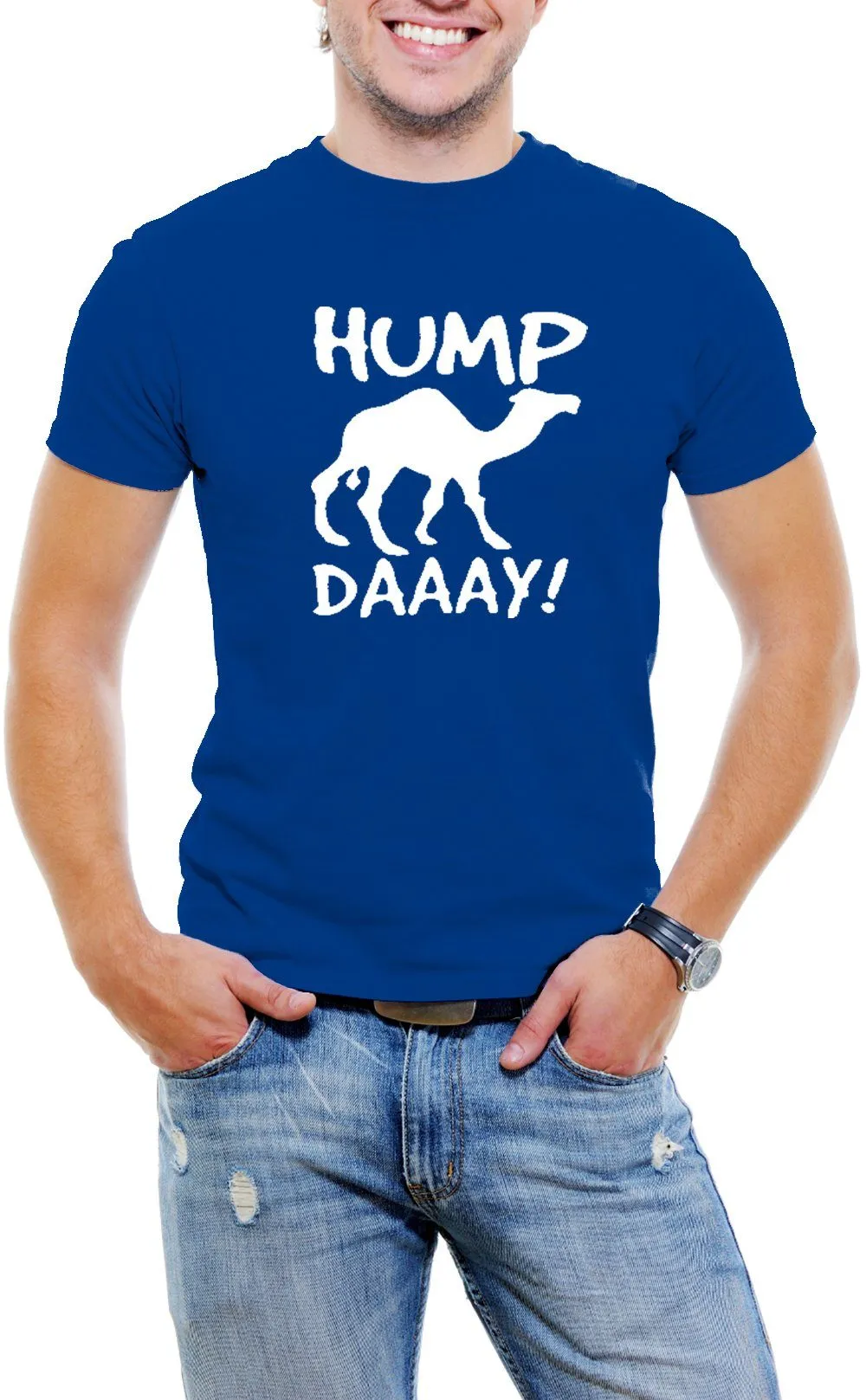 AFONiE Hump Day Camel Men T-Shirt Soft Cotton Short Sleeve Tee