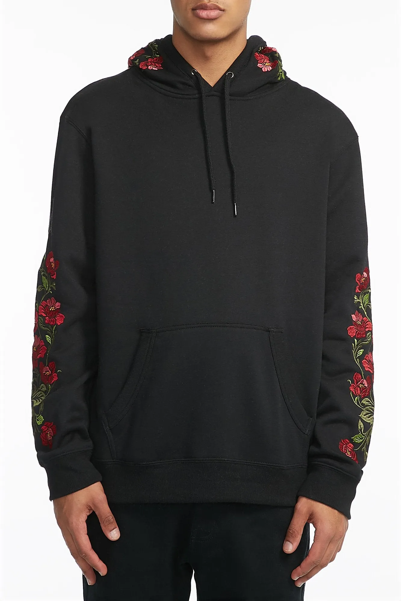 Amnesia Guys Rose Embroidered Hoodie