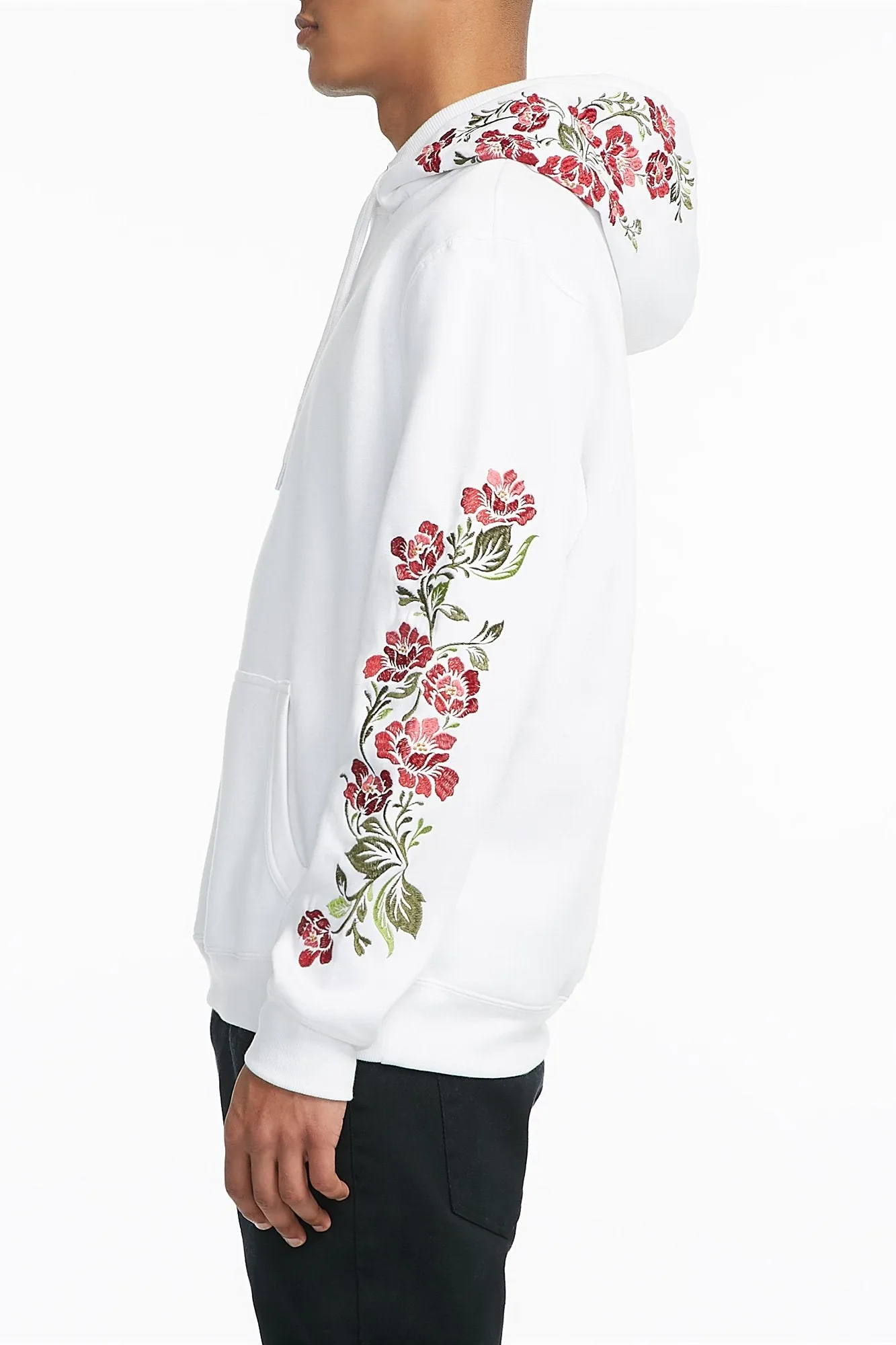 Amnesia Guys Rose Embroidered Hoodie