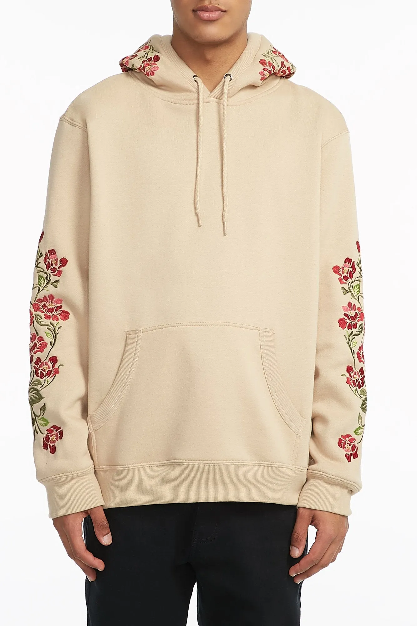 Amnesia Guys Rose Embroidered Hoodie