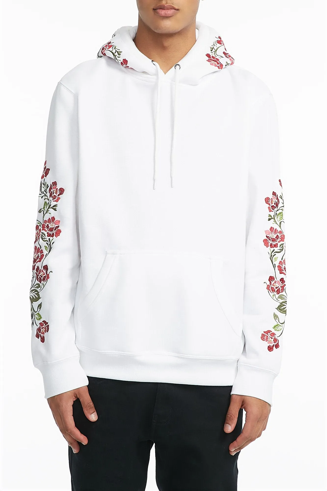 Amnesia Guys Rose Embroidered Hoodie