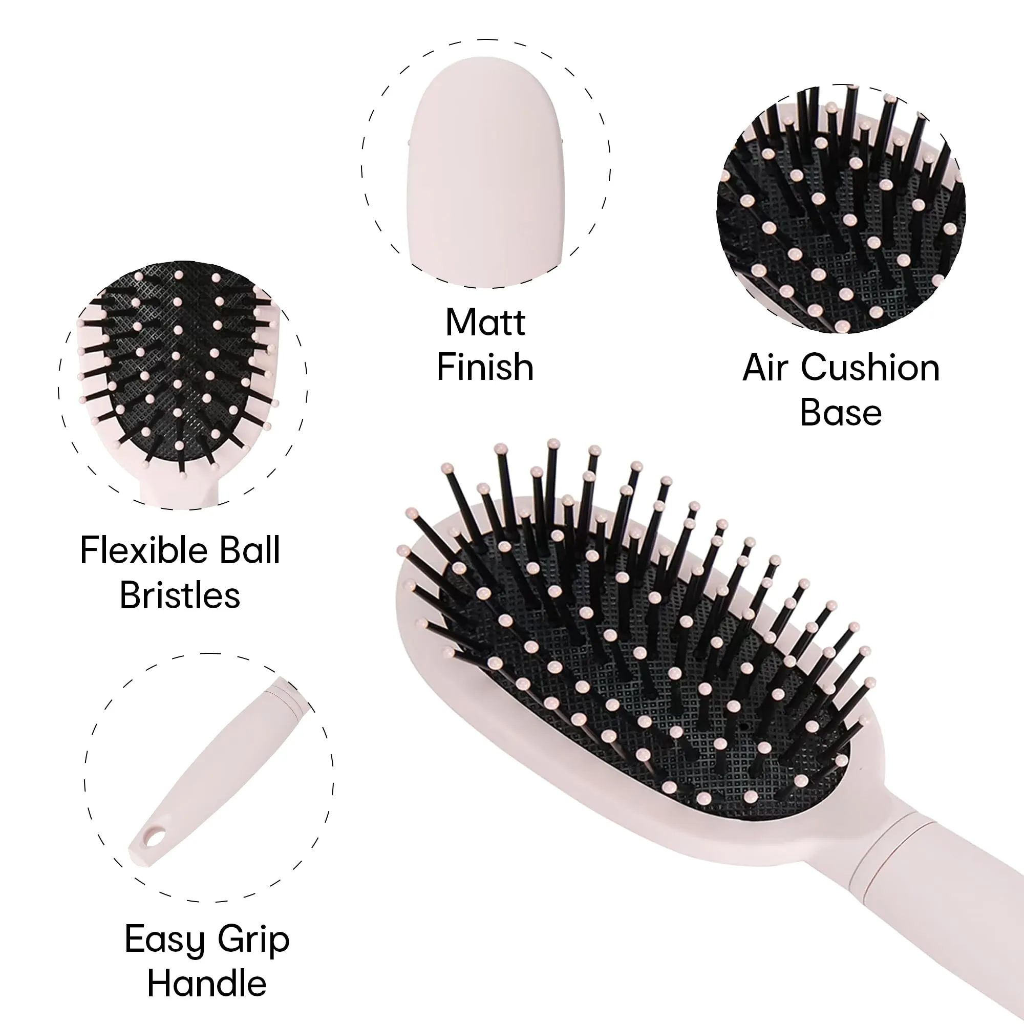 Anko Small Oval Paddle Hair Brush| Pink Paddle Cushioned Hair Brush With Pin Hole For All Hair Types - Mens, Kids, Womens, Thick, Curly, Wavy, Long, Short, Wet And Dry Hair.