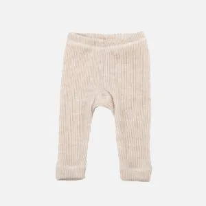 Baby & Kids Merino Wool Heavy Rib Leggings - Oatmeal