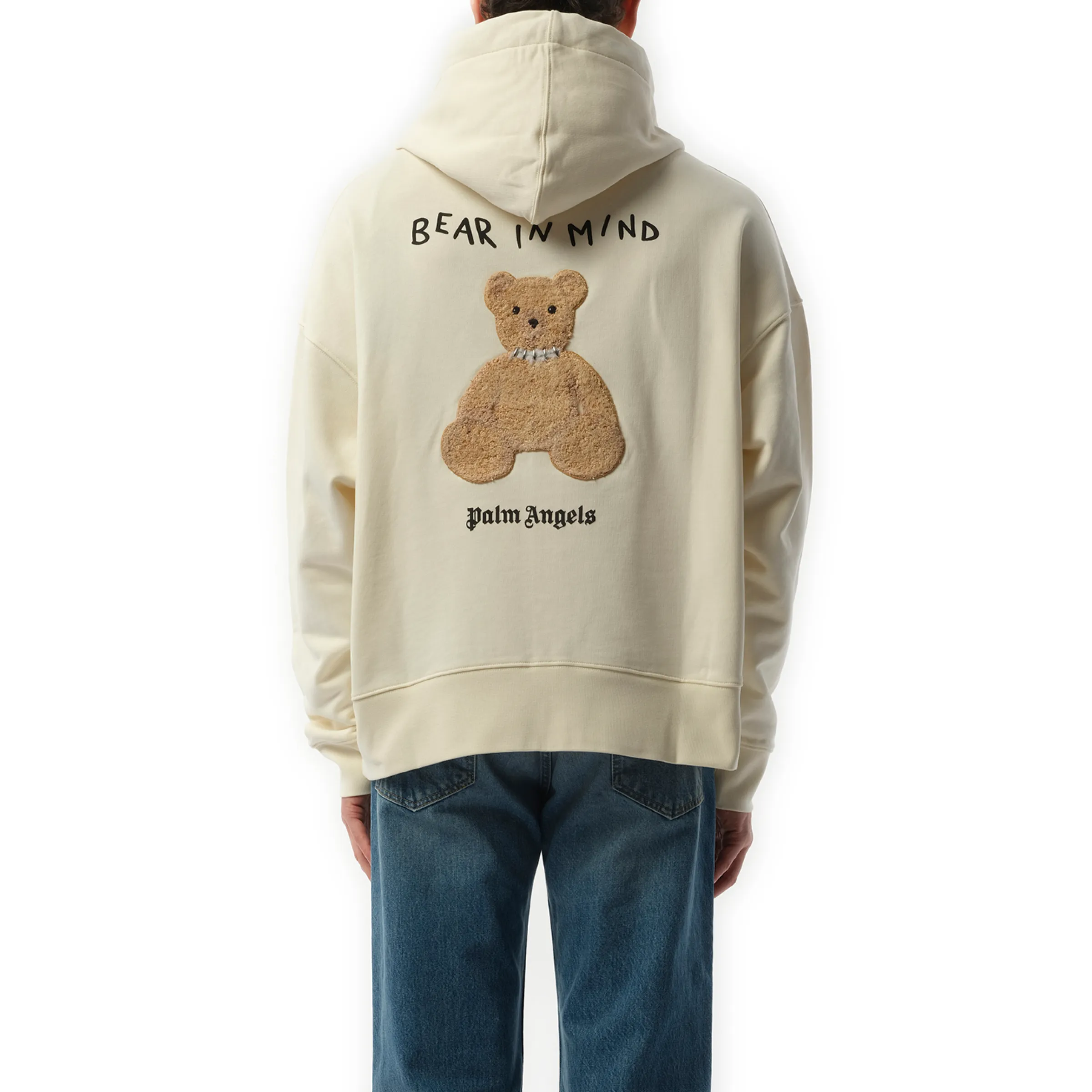 Bear in Mind Zip Hoodie in Off White/Brown