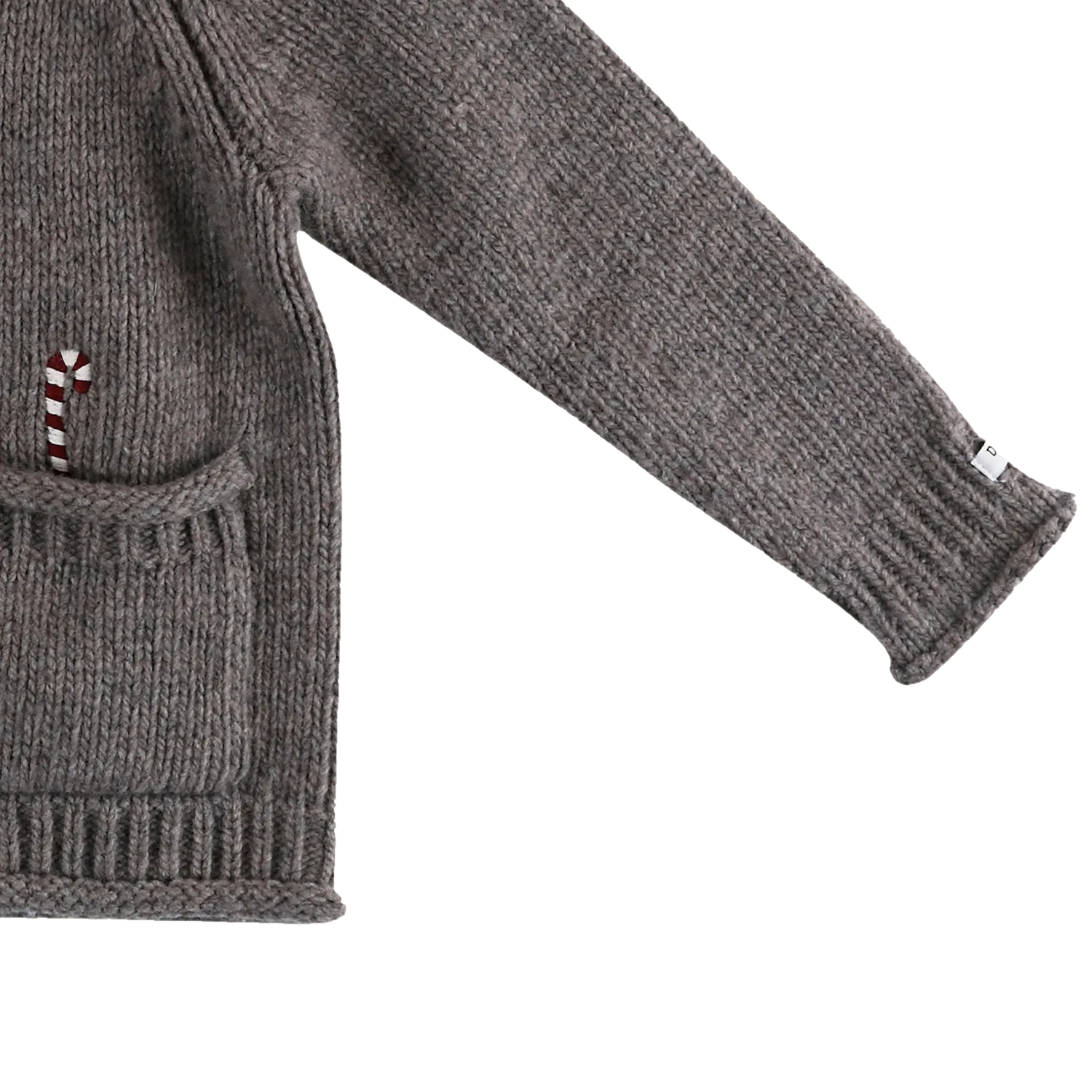 Bieka Cardigan | Candy Cane | Dark Taupe Melange