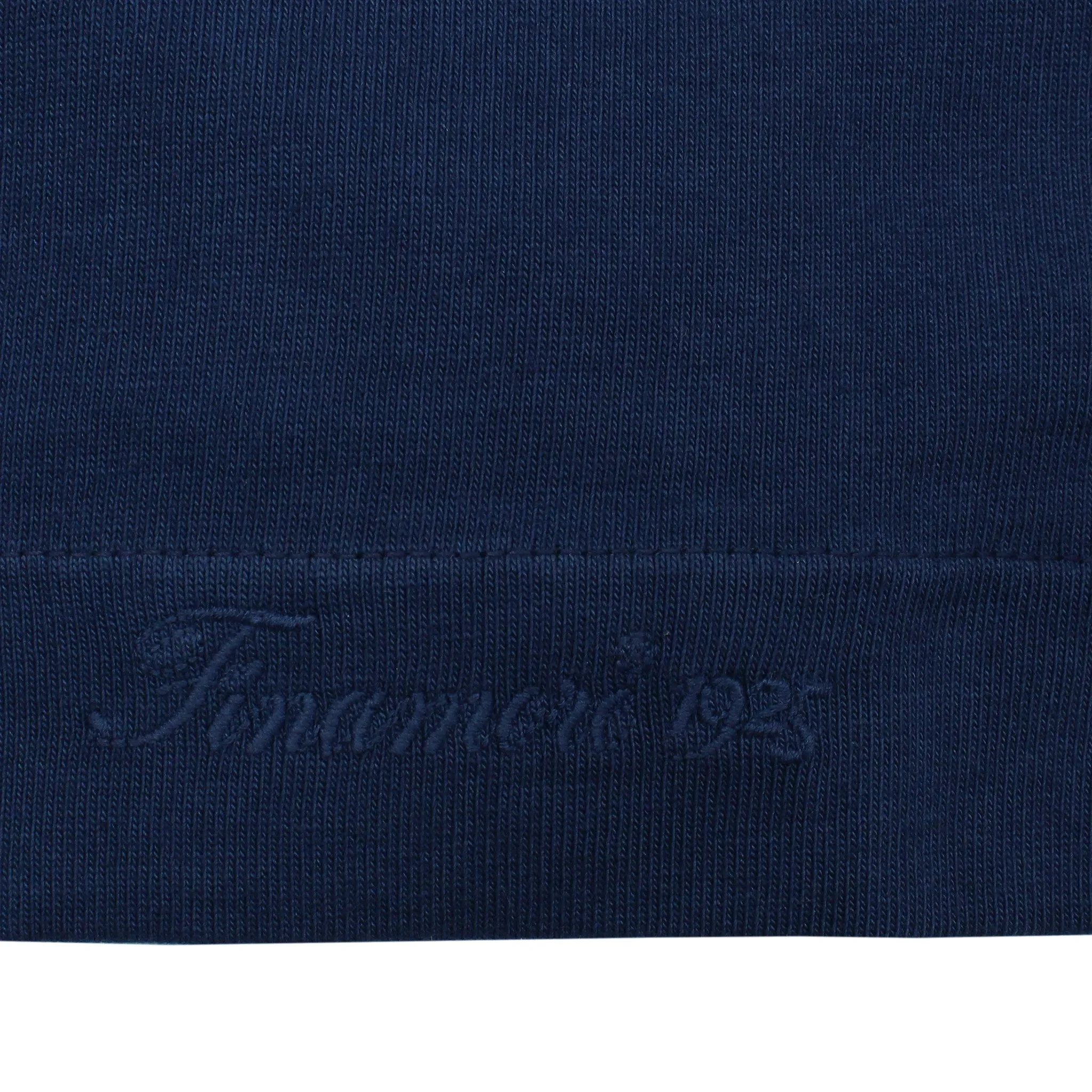 Blu navy garment dyed cotton T-shirt with Finamore 1925 logo