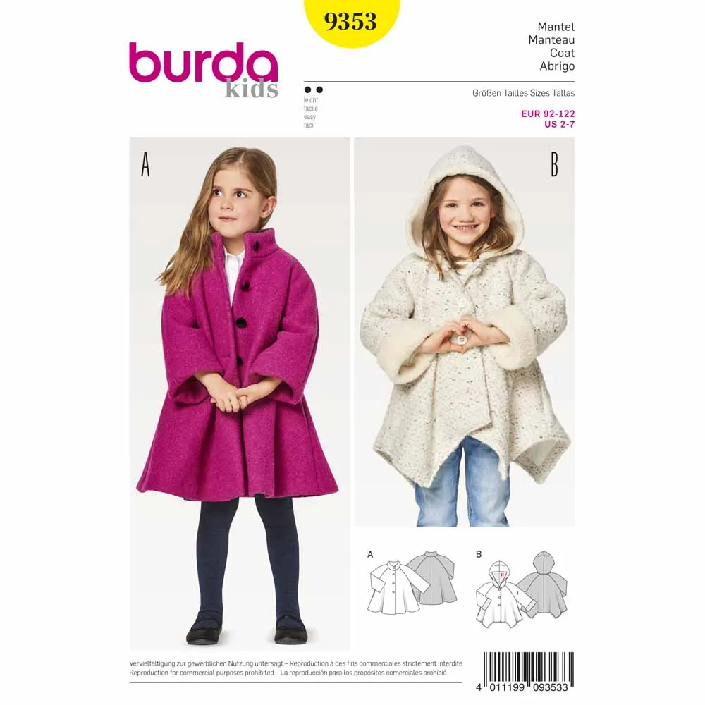 BURDA - 9353 Child Girl Schoolage