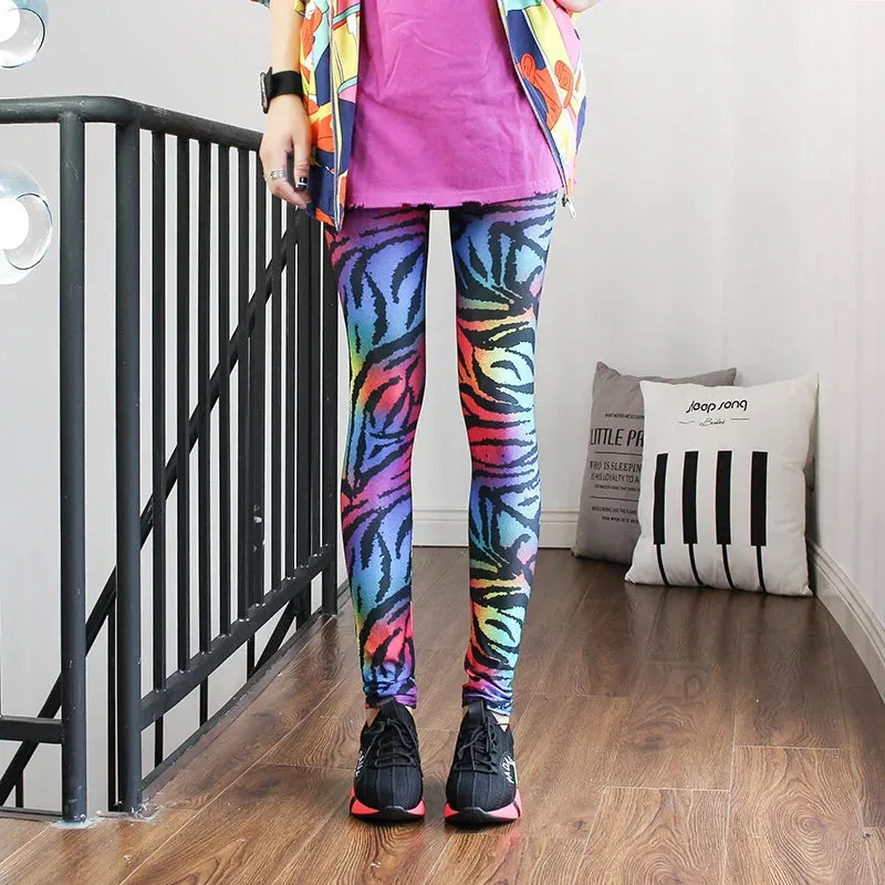 DOIAESKV Fashion Leggings Sexy Casual and Colorful Leg Warmer Fit Most Sizes Leggins Pants Trousers Woman's Leggings