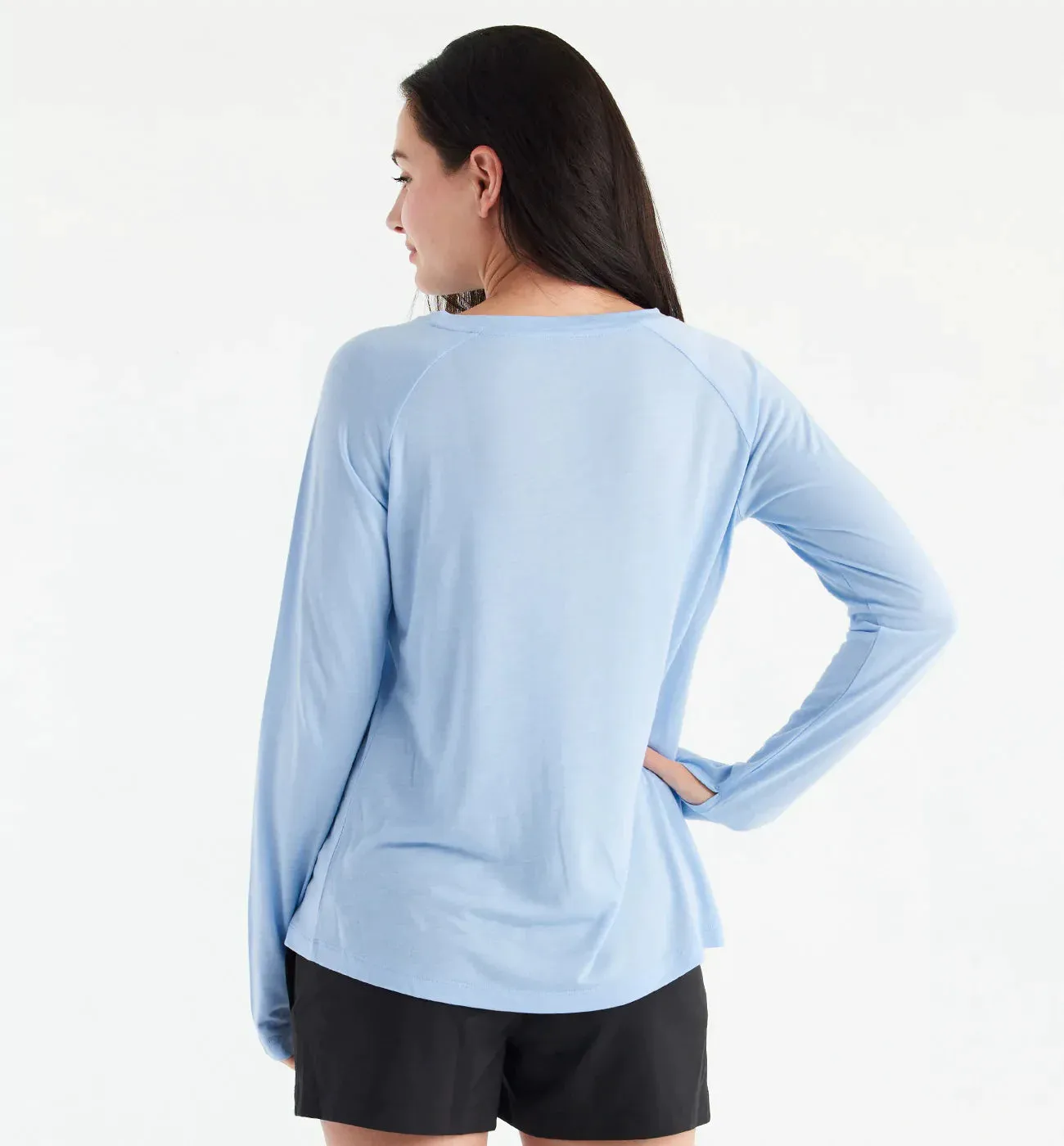 Free Fly Women's Bamboo Lightweight Long Sleeve II in Clear Sky