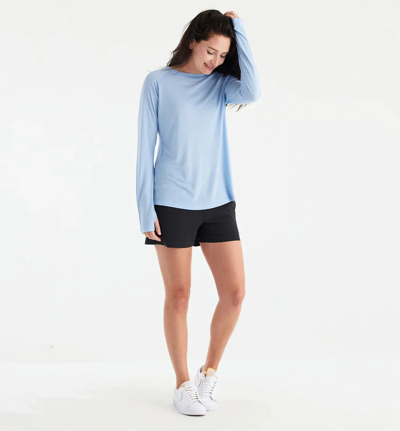 Free Fly Women's Bamboo Lightweight Long Sleeve II in Clear Sky