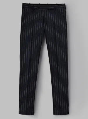 Hardy Minnis Deep Blue Rope Stripe Wool Pants