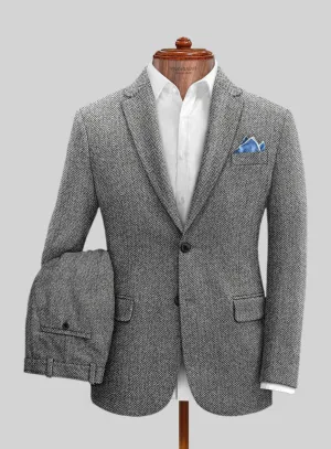 Harris Tweed Gray Chevron Suit