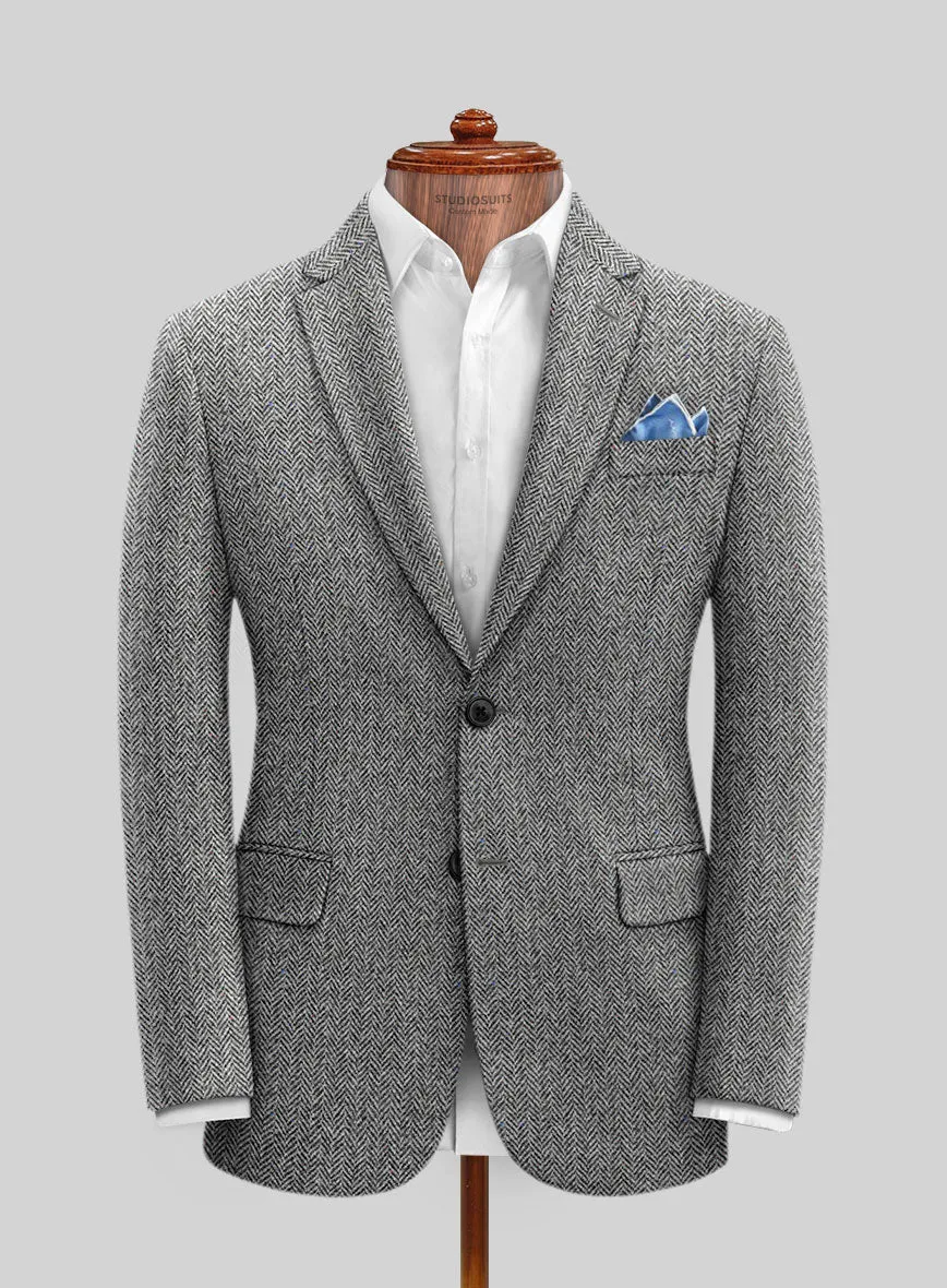 Harris Tweed Gray Chevron Suit