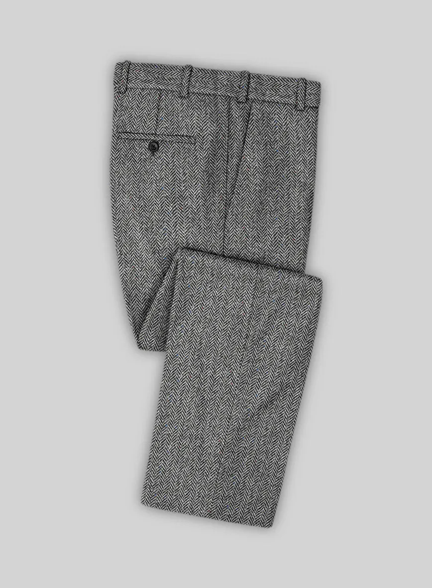 Harris Tweed Gray Chevron Suit