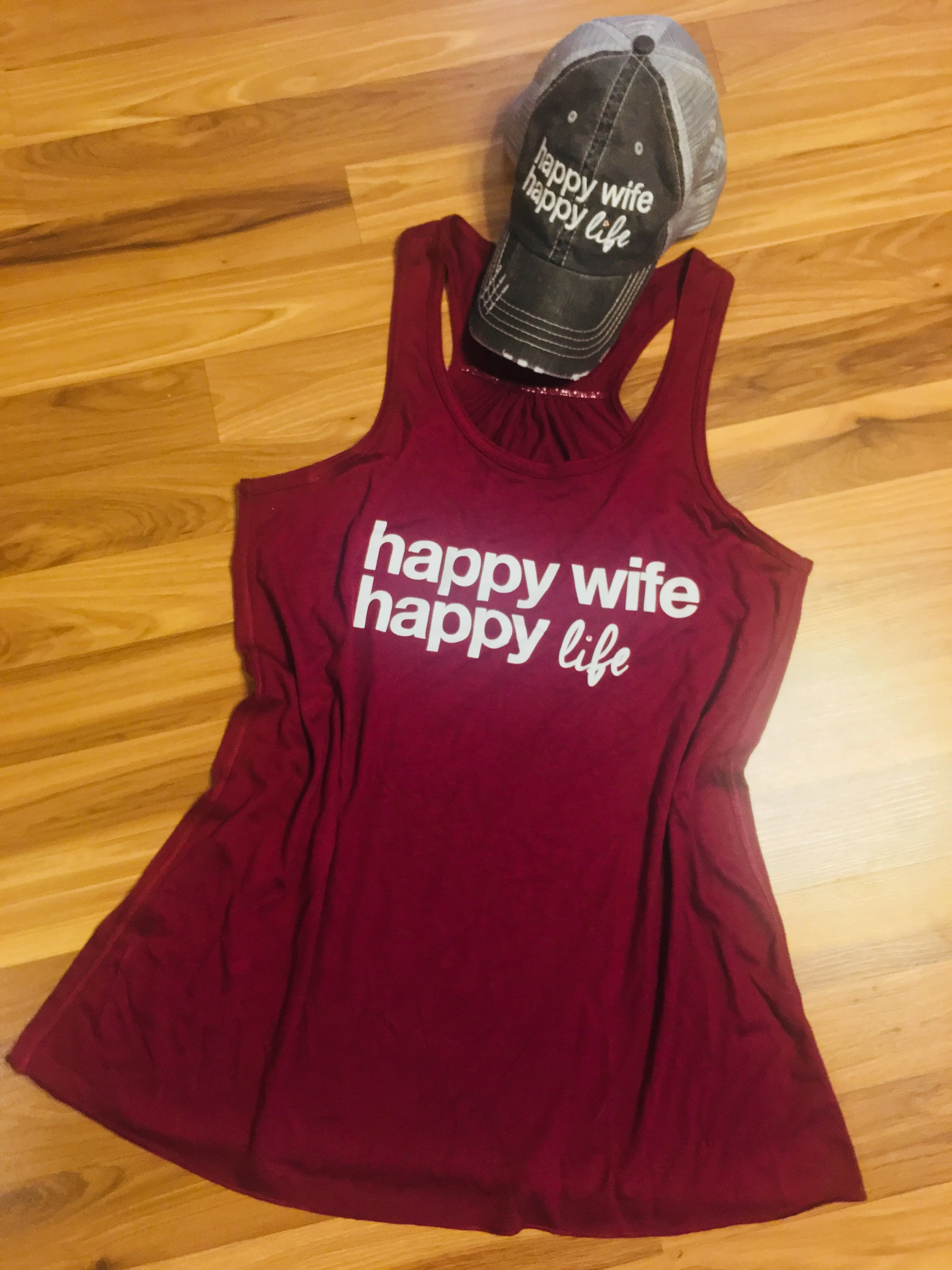 Hats, tanks and Shirts { Happy wife happy life }