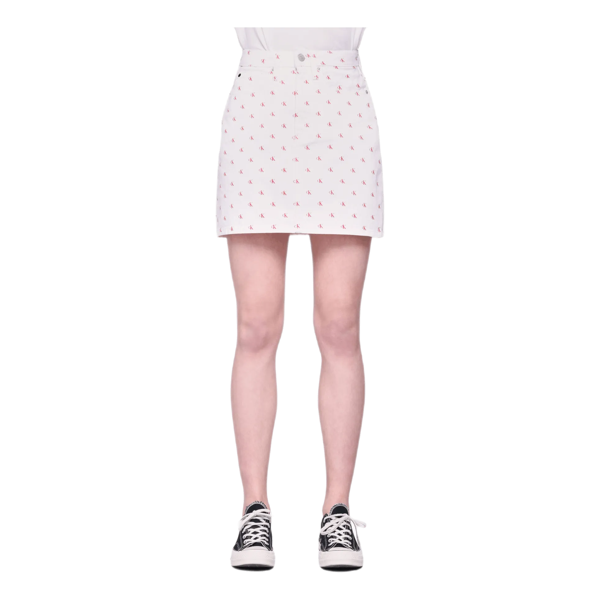 High Rise Mini Skirt White