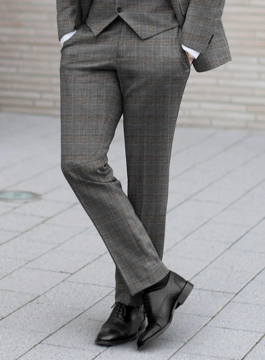 Italian Lark Gray Checks Flannel Suit