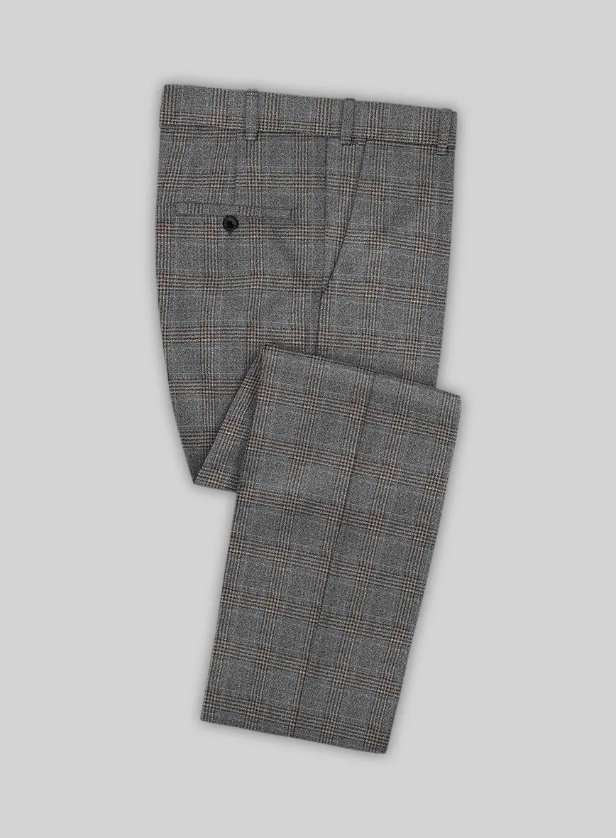 Italian Lark Gray Checks Flannel Suit