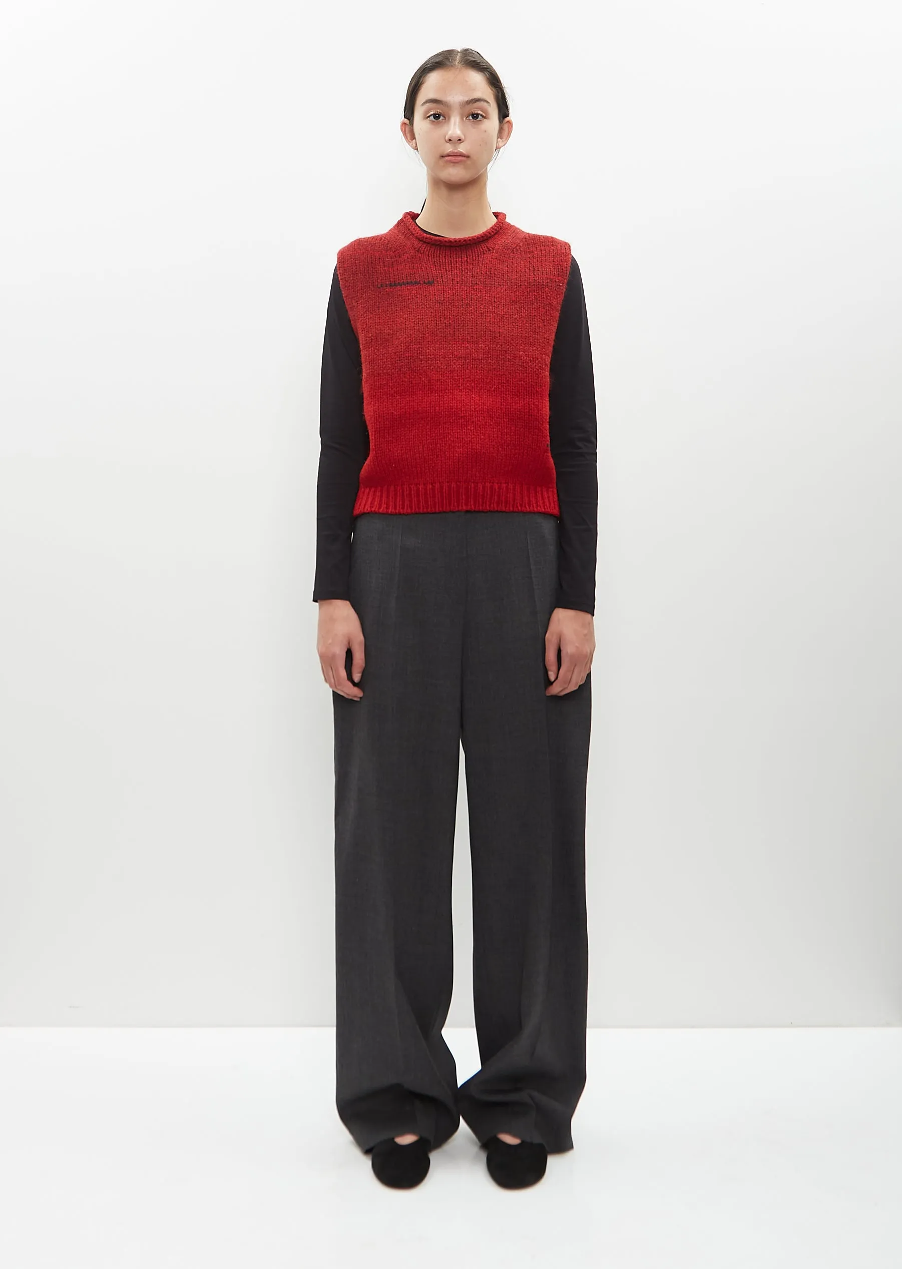 Klyde Sweater Vest — Red Melange