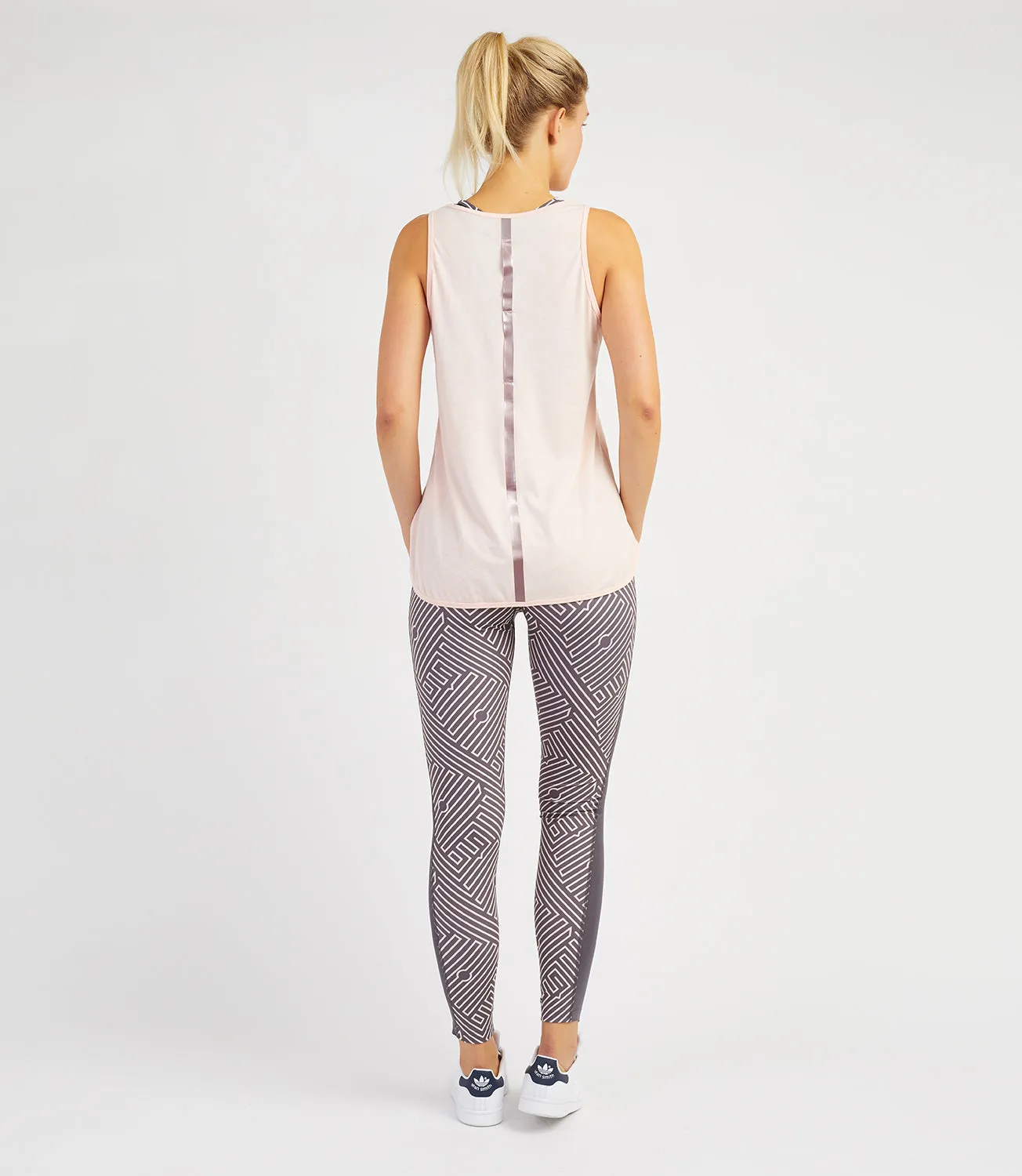 Laura Leggings - Anthracite/Pale Rose Print