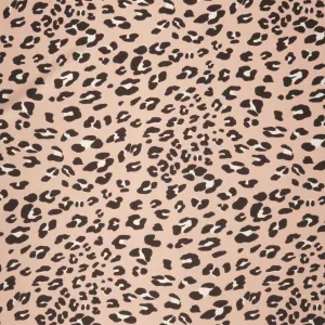 Leopard Light Pink Stretch Printed Satin Silk Fabric