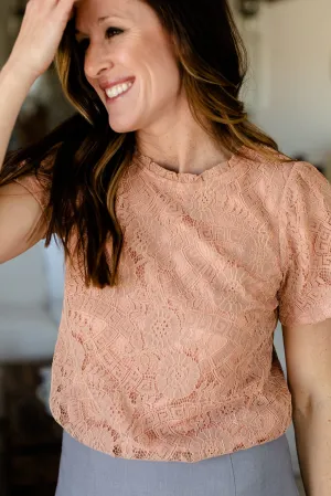 Mauve Ruffled Lace Top - FINAL SALE