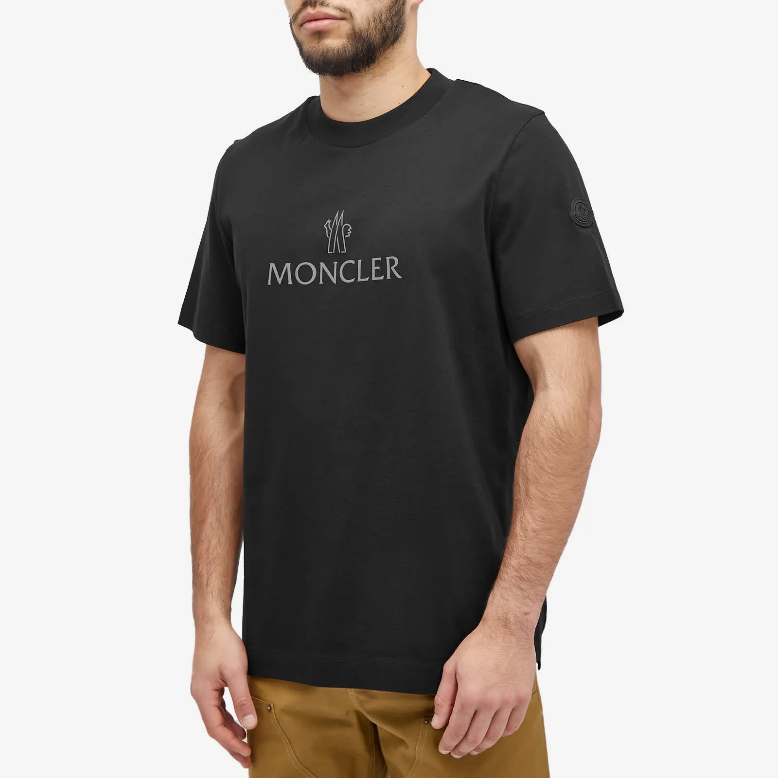 Moncler Text Logo T-shirt, black