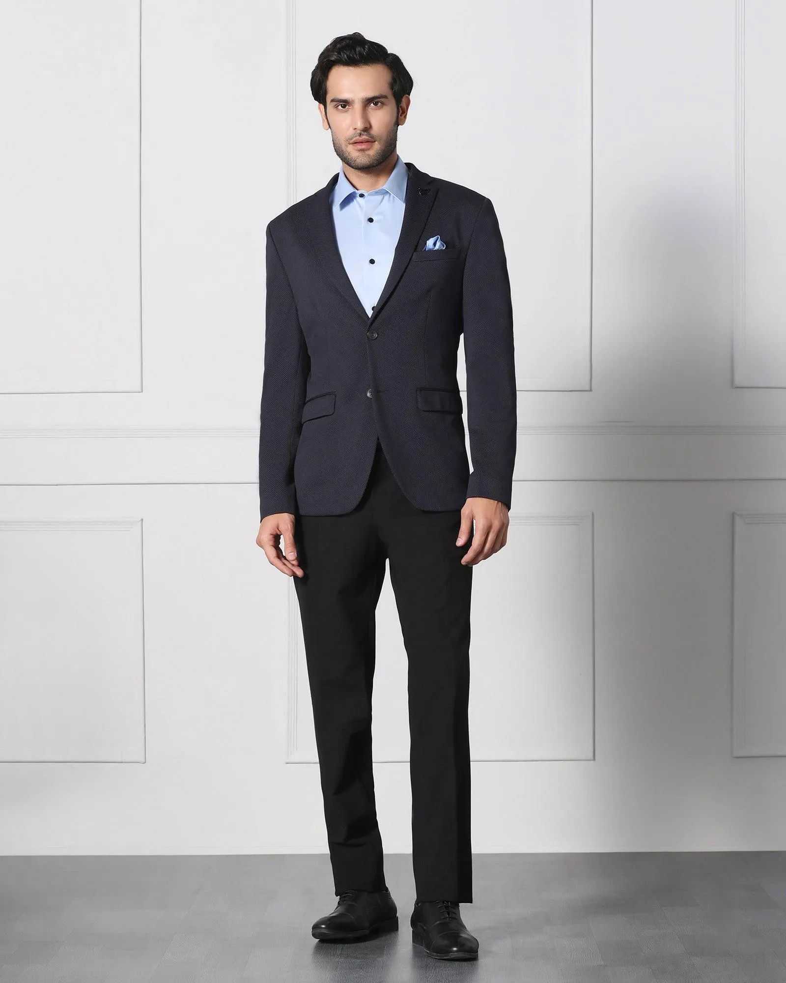 Must Haves Formal Navy Textured Blazer - Japson