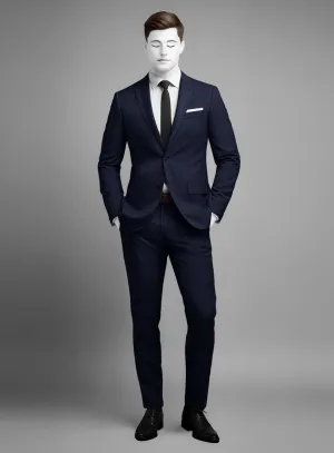 Napolean Alda Gingham Blue Wool Suit