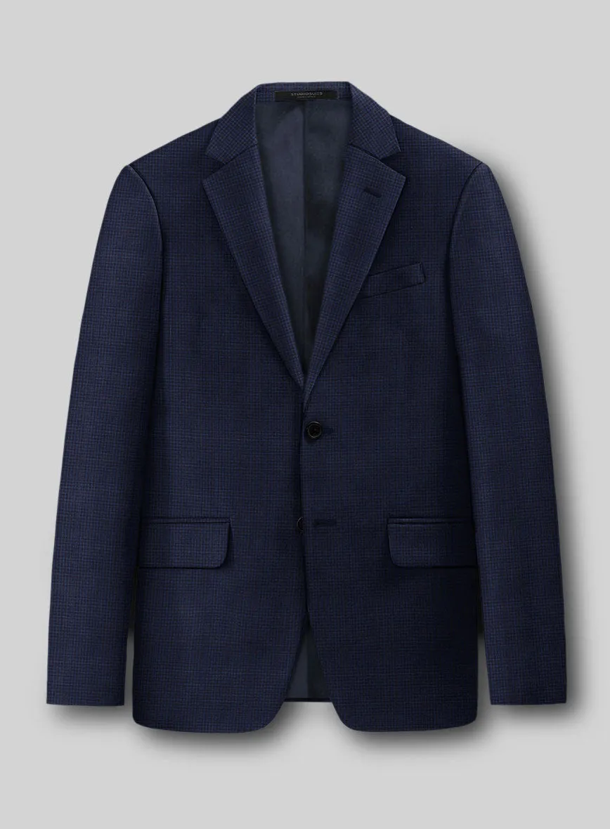 Napolean Alda Gingham Blue Wool Suit