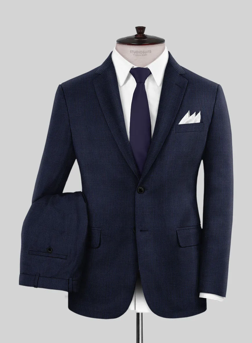 Napolean Alda Gingham Blue Wool Suit