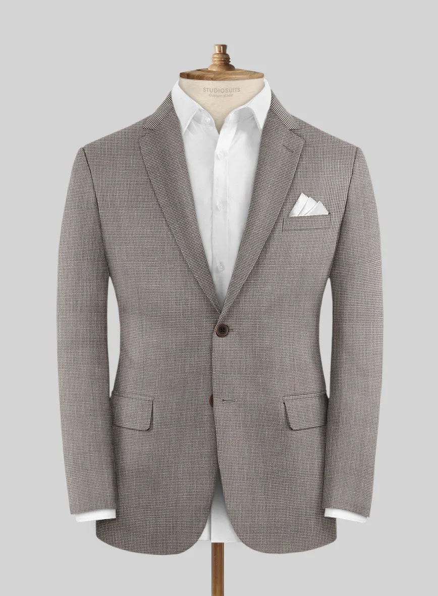 Napolean Costa Mini Houndstooth Brown Wool Suit