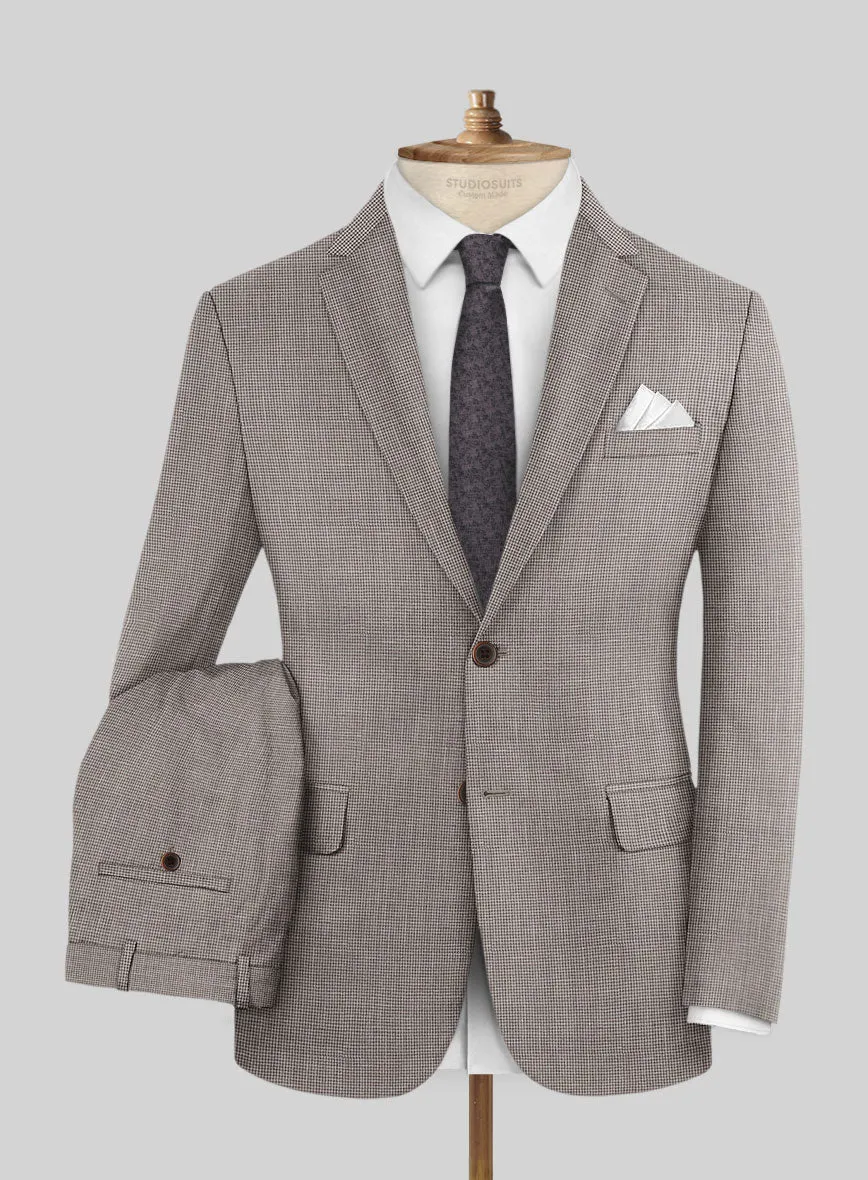 Napolean Costa Mini Houndstooth Brown Wool Suit