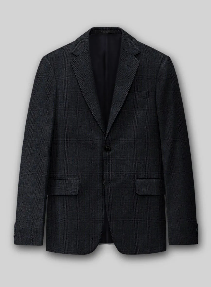 Napolean Esso Tartan Blue Wool Suit