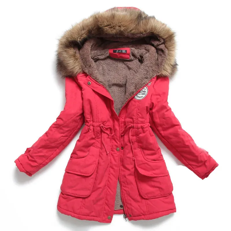 New winter coats, Women's cotton wadded hooded jacket.