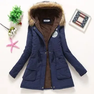 New winter coats, Women's cotton wadded hooded jacket.