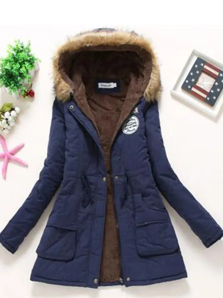 New winter coats, Women's cotton wadded hooded jacket.