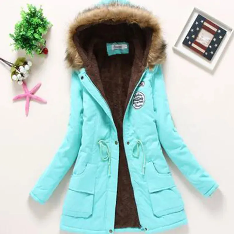 New winter coats, Women's cotton wadded hooded jacket.