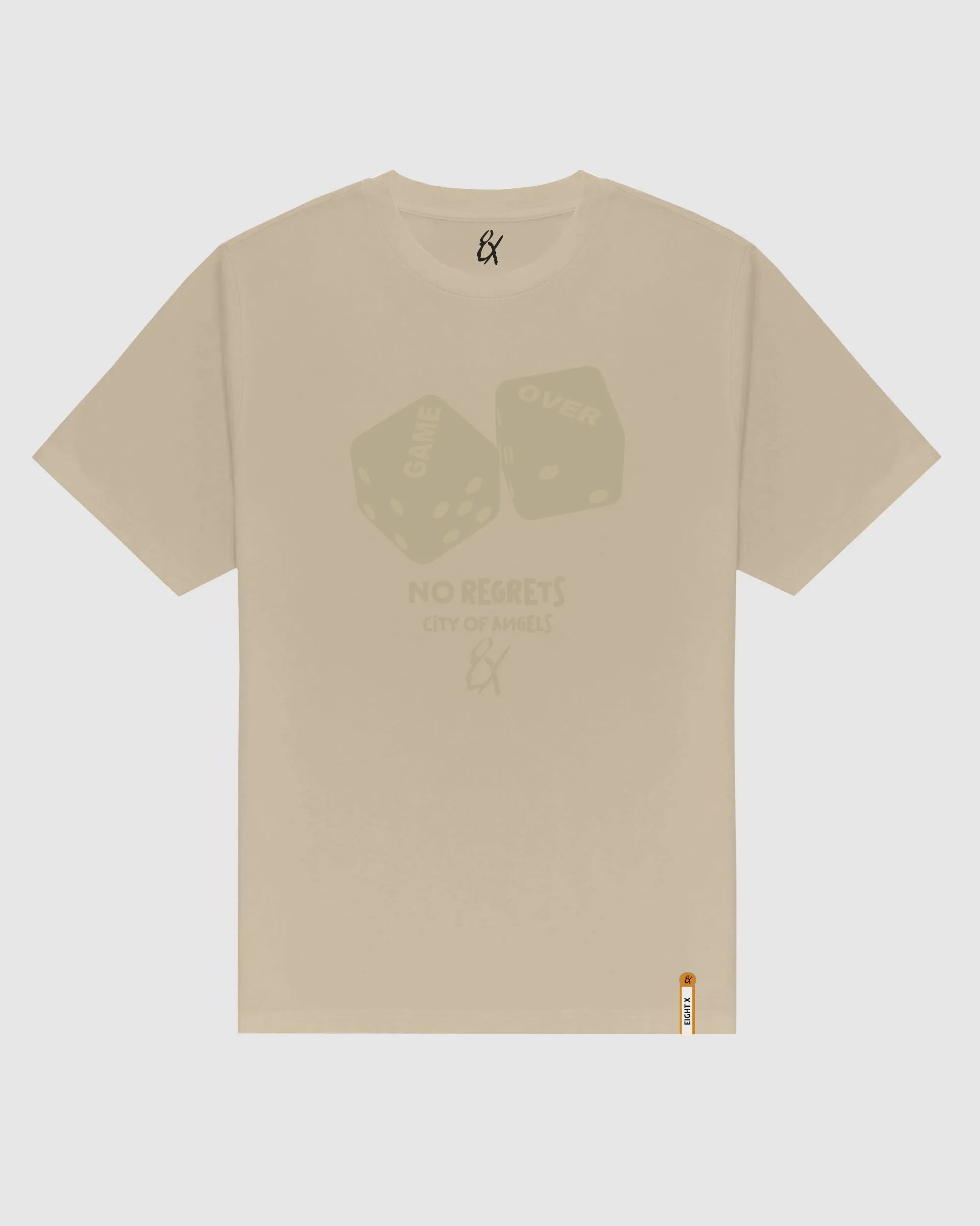 No Regrets Slim Fit Graphic T-Shirt - Beige