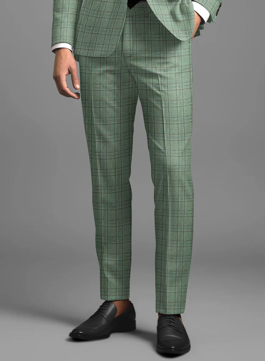 Noble Green Check Wool Silk Linen Suit