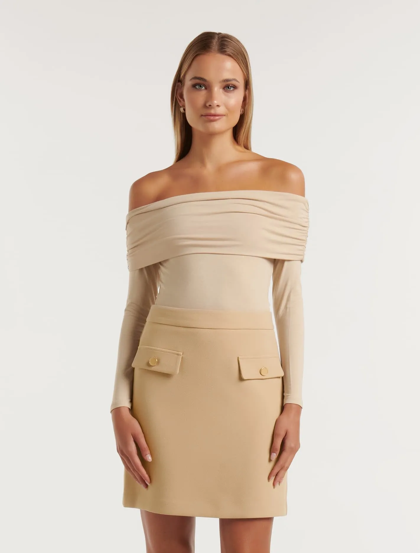 Paloma Ruched Band Bardot Top