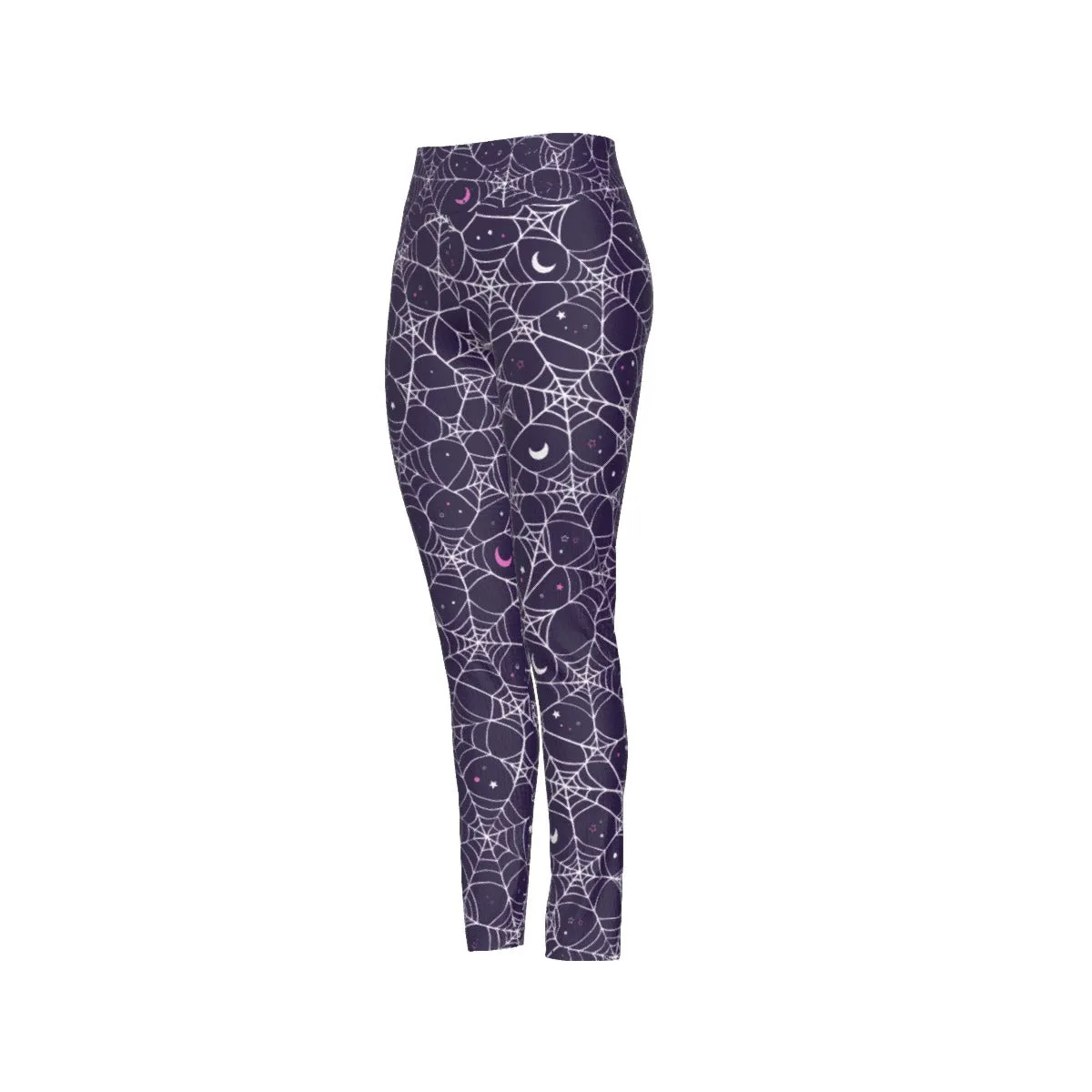 Pastel Web (purple) High Waist Leggings