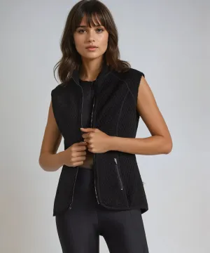 Quilted Lightweight Athletic Vest - Black