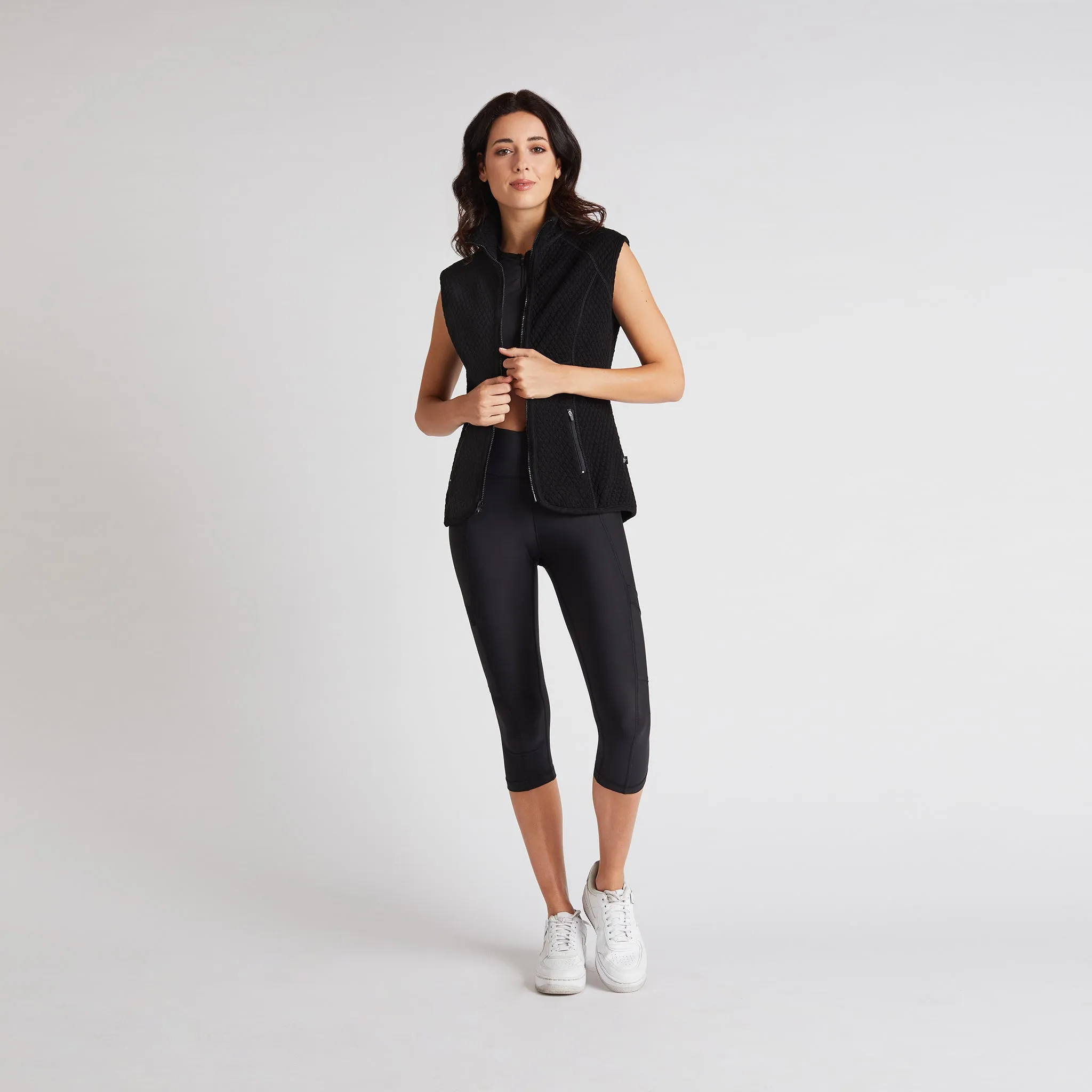 Quilted Lightweight Athletic Vest - Black