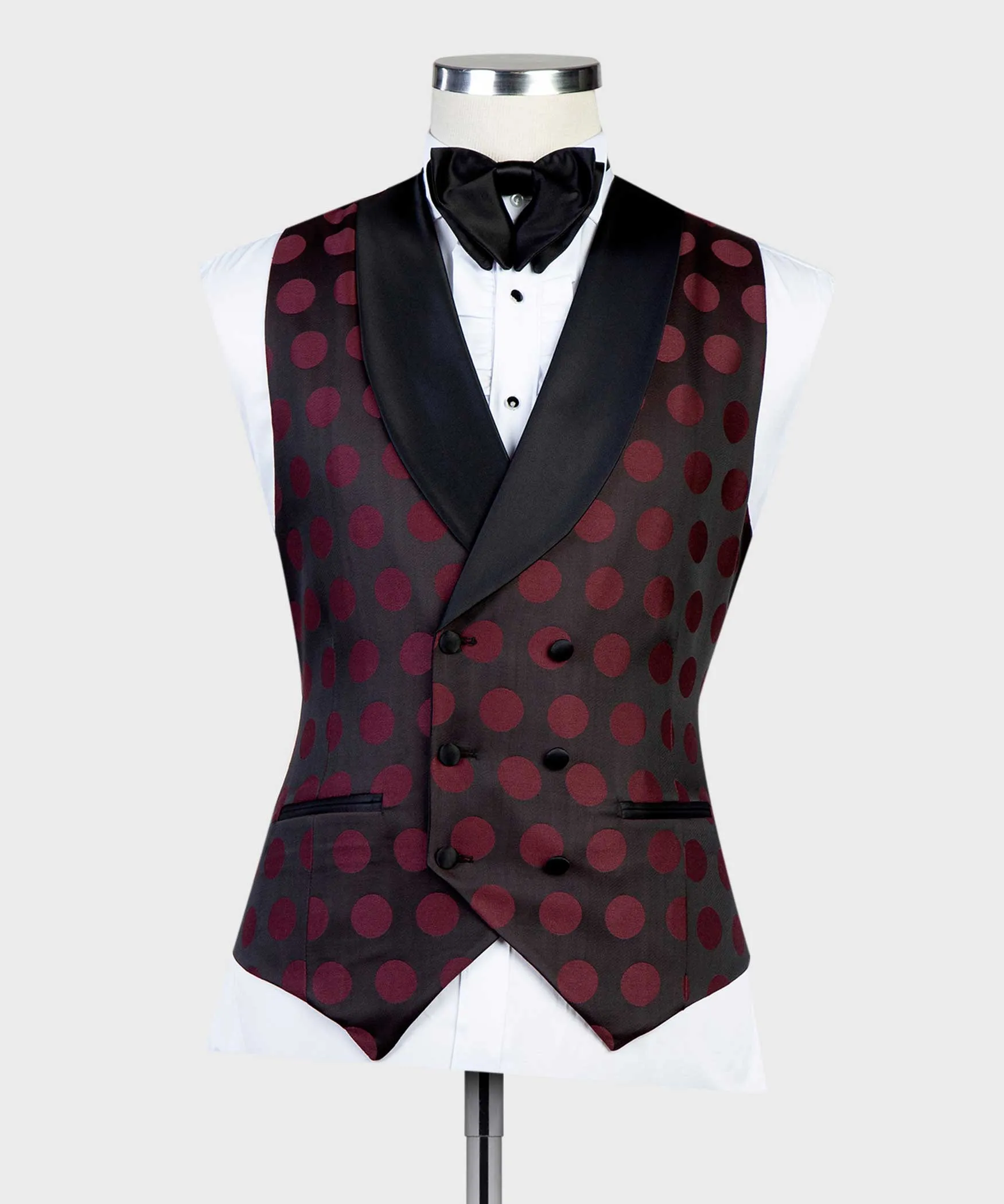 Red Wine Polka Dot Black Tuxedo