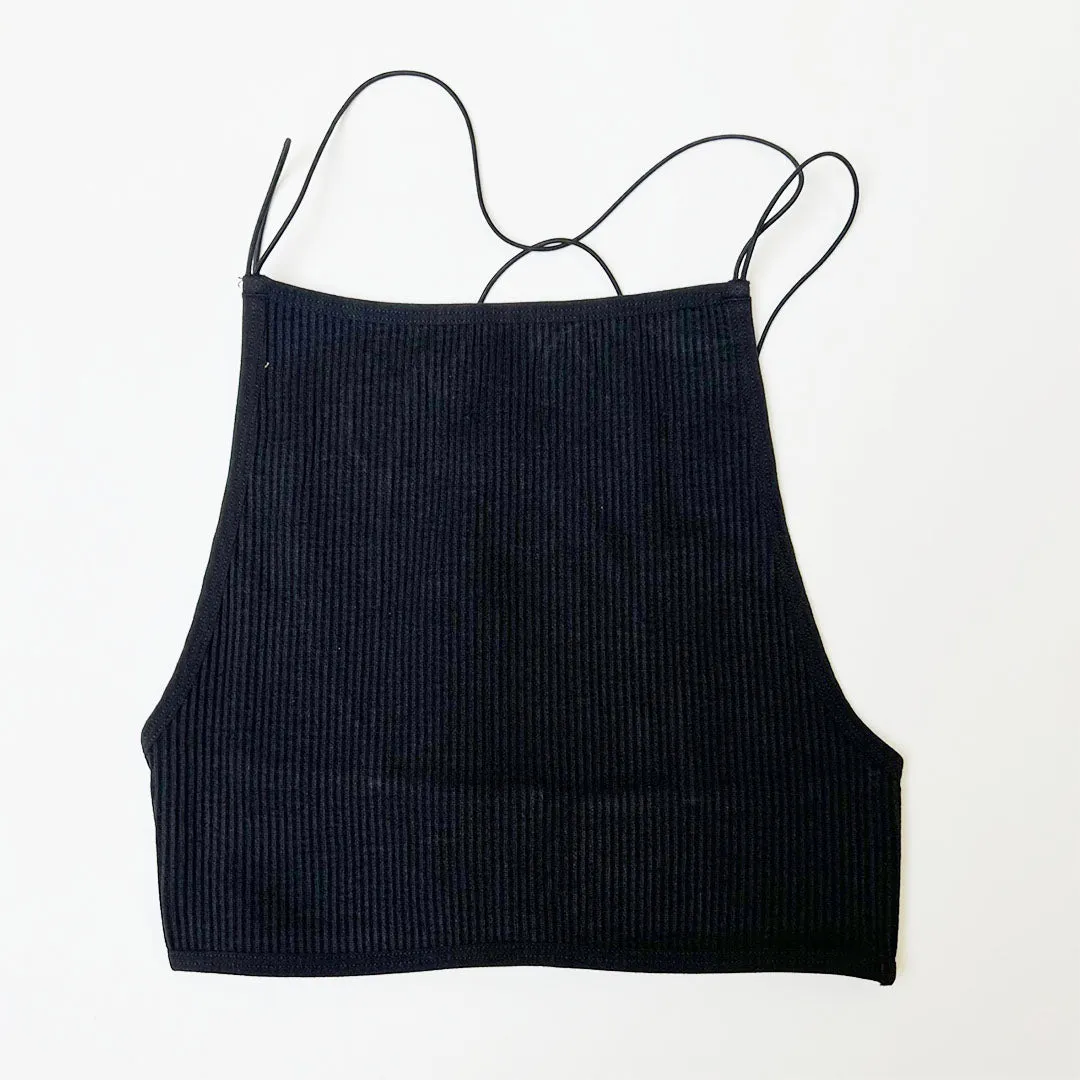 Sleeveless Cross Back Crop Top