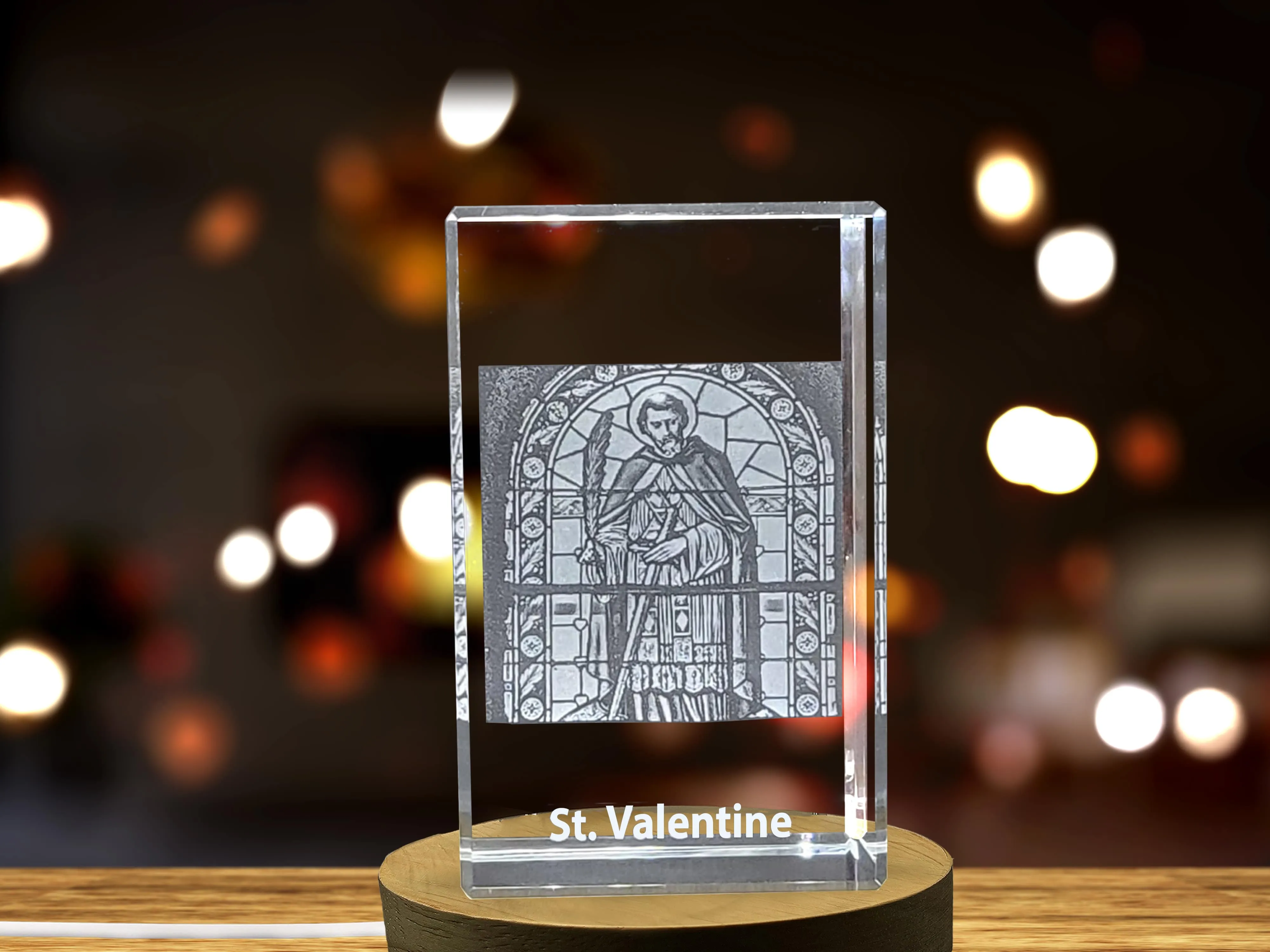 St. Valentine | A Patron of Love| Religious 3D Engraved Crystal