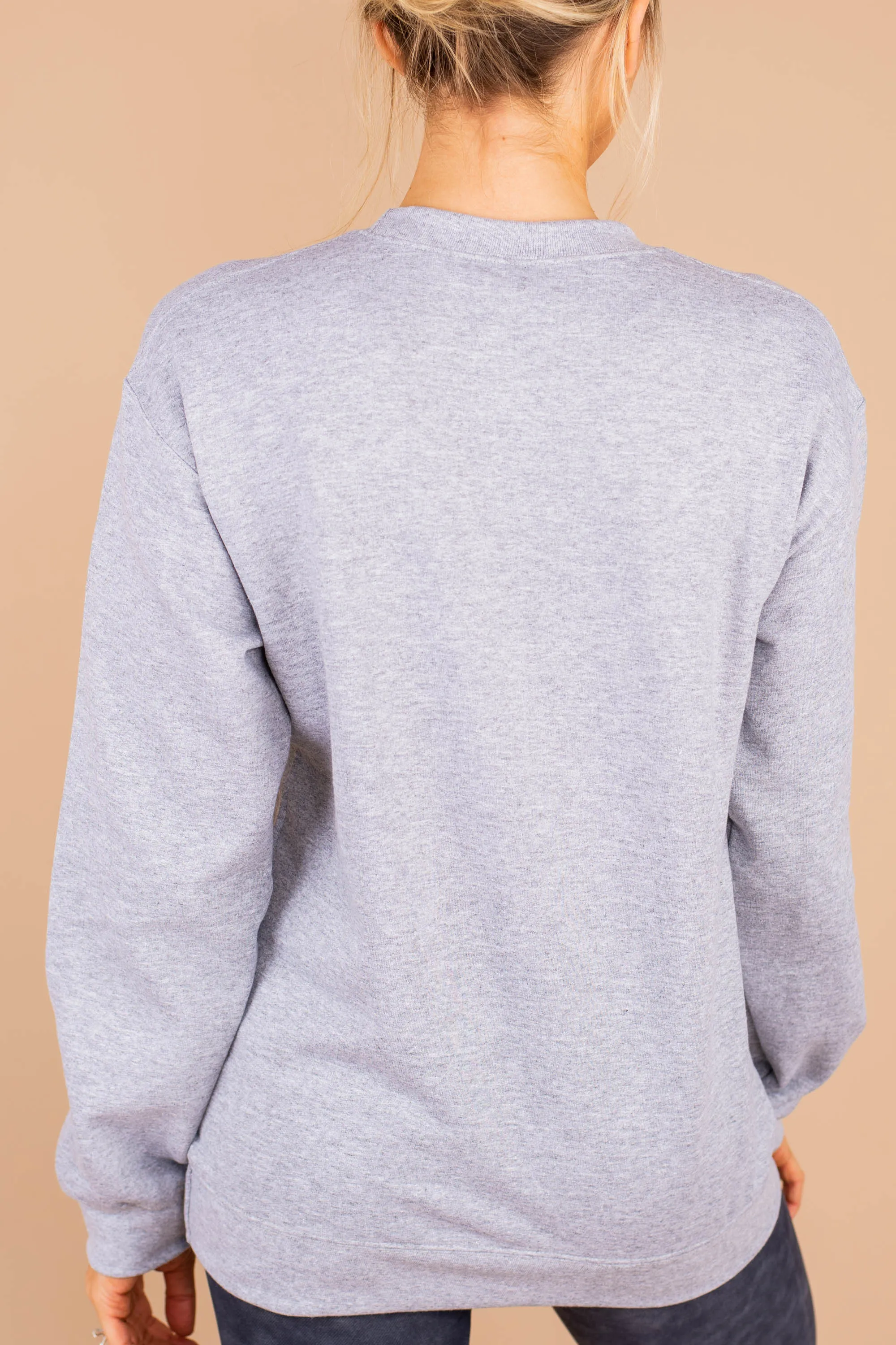 Staying Cozy Sport Gray Graphic Sweatshirt