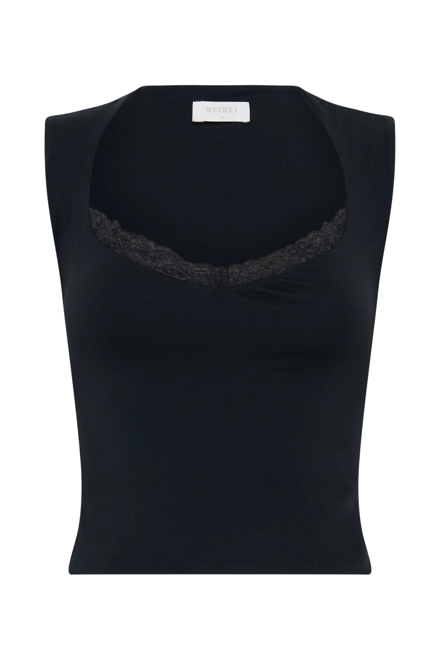 Tatianna Lace Trim Modal Top - Black